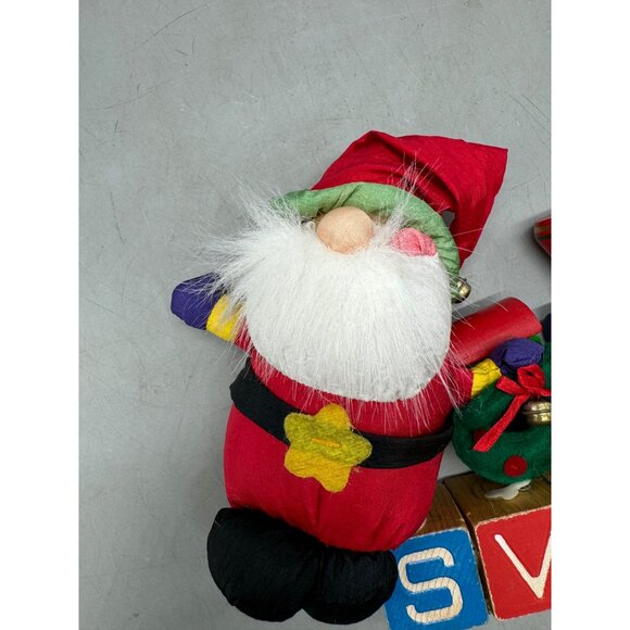 Vintage handmade Santa & Train Christmas Decor Set needs glued 7.5" blocks READ - Picture 2 of 9